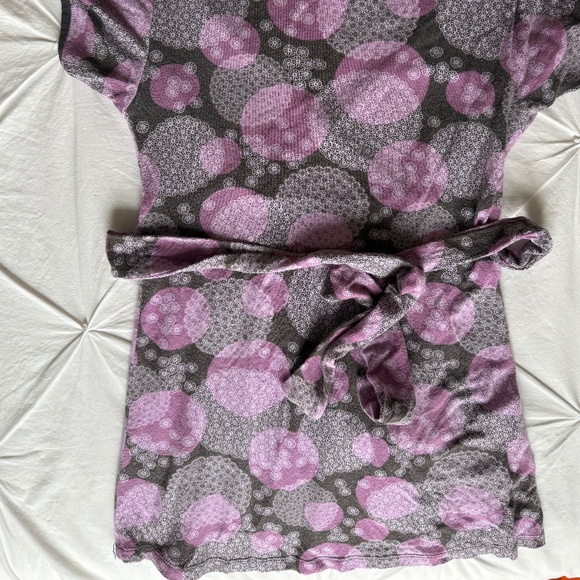y2k polka-dot wrap front shortsleeve shirt - Picture 7 of 9